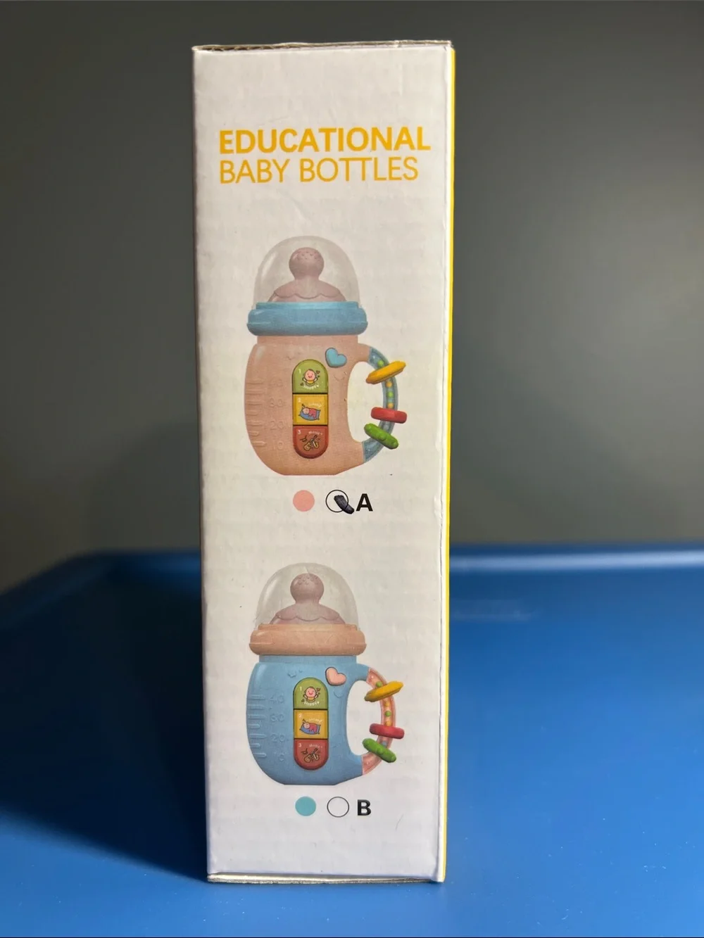 Educational Baby Bottle Toy - Blue & Pink